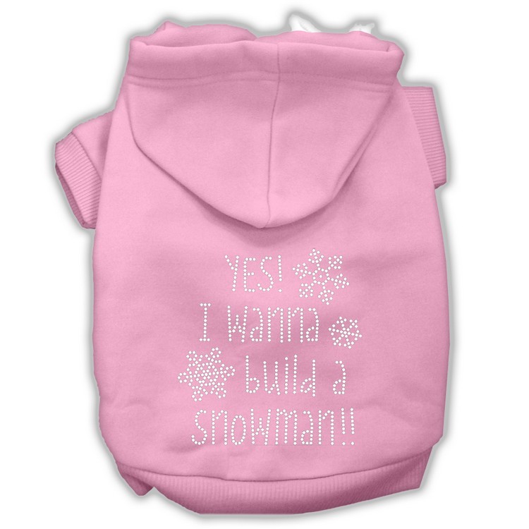 Yes! I want to build a Snowman Rhinestone Dog Hoodie Light Pink XXL